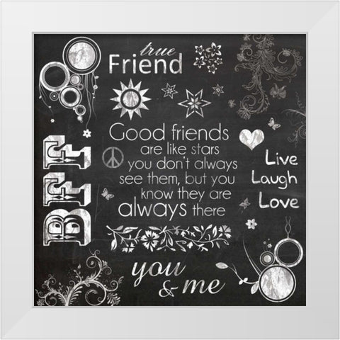 Friend Chalk White Modern Wood Framed Art Print by Gibbons, Lauren
