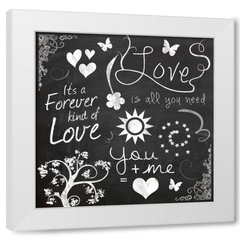 Love Chalk White Modern Wood Framed Art Print by Gibbons, Lauren