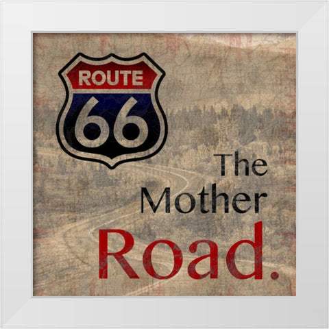 Mother Road White Modern Wood Framed Art Print by Gibbons, Lauren