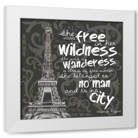 Paris City BW White Modern Wood Framed Art Print by Gibbons, Lauren
