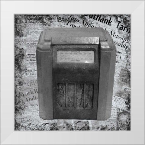 Vintage Radio White Modern Wood Framed Art Print by Gibbons, Lauren