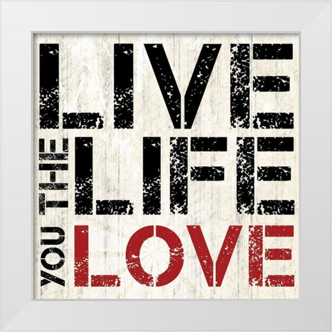 Live Love White Modern Wood Framed Art Print by Gibbons, Lauren