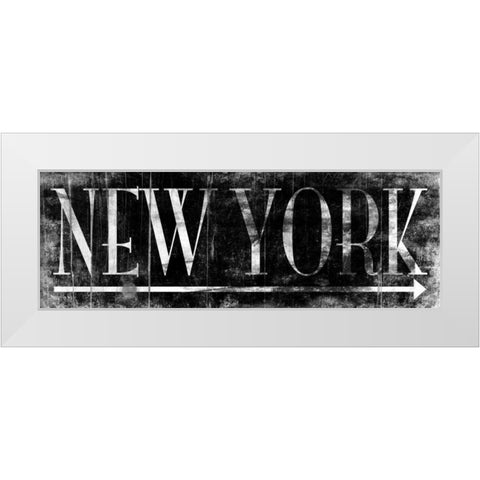 NEW YORK BLACK White Modern Wood Framed Art Print by Grey, Jace