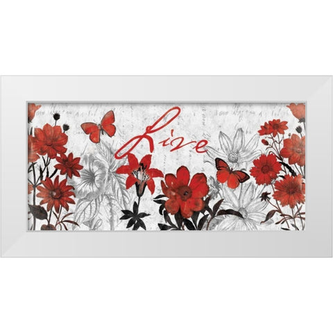 Floral Live red White Modern Wood Framed Art Print by Grey, Jace