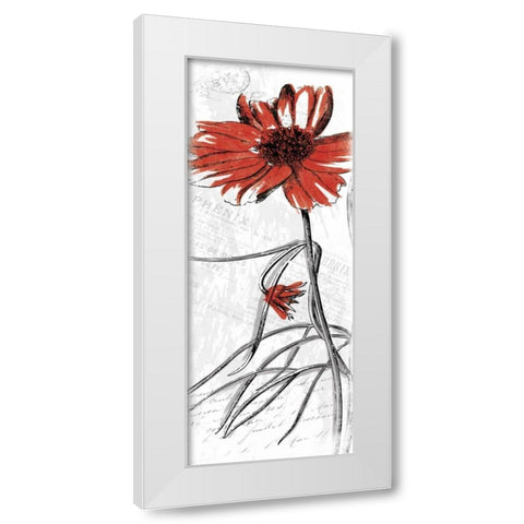 Red Flower White Modern Wood Framed Art Print by Grey, Jace