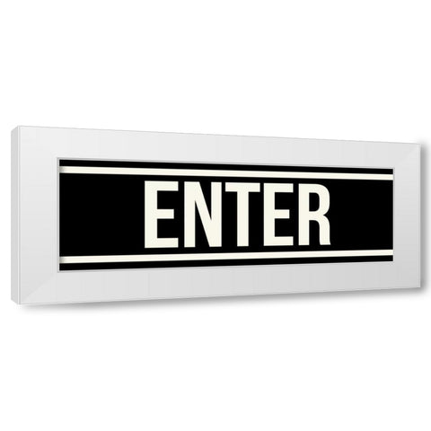ENTER White Modern Wood Framed Art Print by Grey, Jace
