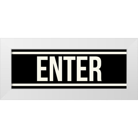 ENTER White Modern Wood Framed Art Print by Grey, Jace
