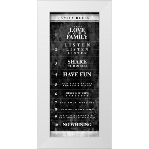 NO RULES White Modern Wood Framed Art Print by Grey, Jace