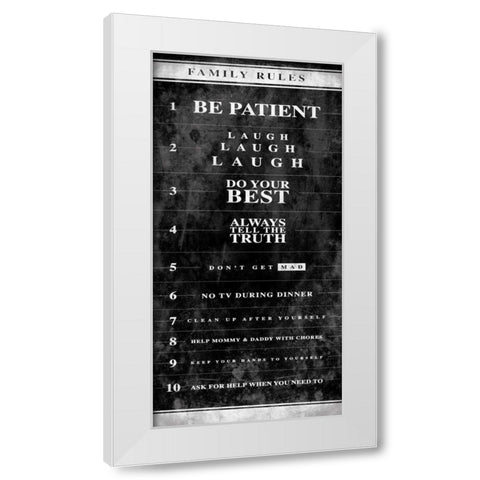 NO RULES White Modern Wood Framed Art Print by Grey, Jace