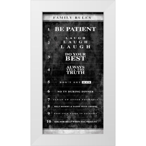NO RULES White Modern Wood Framed Art Print by Grey, Jace