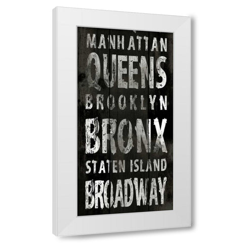 NEW YORK White Modern Wood Framed Art Print by Grey, Jace