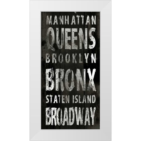 NEW YORK White Modern Wood Framed Art Print by Grey, Jace