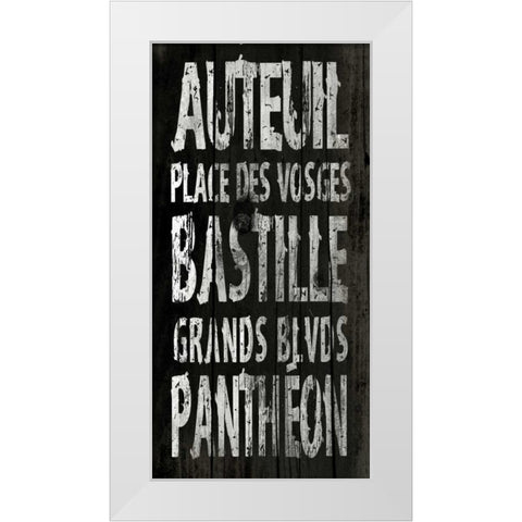 PARIS White Modern Wood Framed Art Print by Grey, Jace