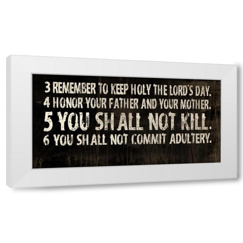 10 Commandments White Modern Wood Framed Art Print by Grey, Jace