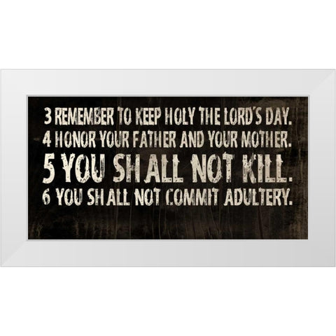 10 Commandments White Modern Wood Framed Art Print by Grey, Jace