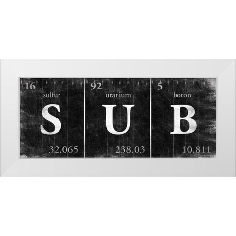 SUB White Modern Wood Framed Art Print by Grey, Jace