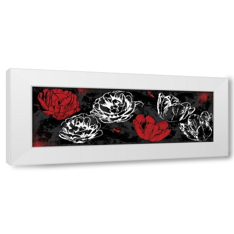 Floral sketch black White Modern Wood Framed Art Print by Grey, Jace