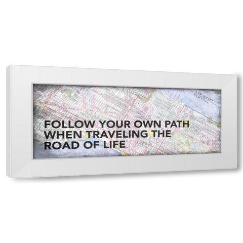 Map Minspirational 2 White Modern Wood Framed Art Print by Grey, Jace