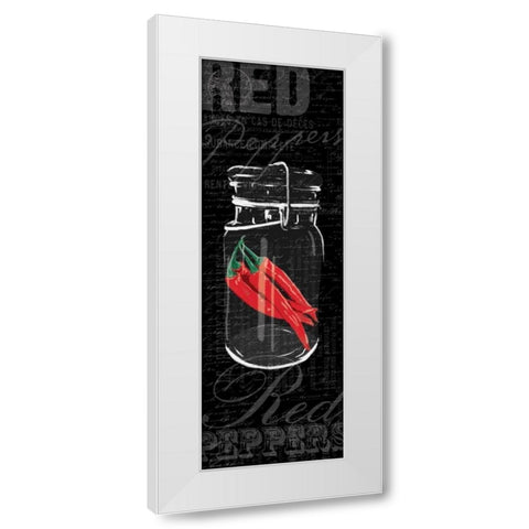 Red Peppers White Modern Wood Framed Art Print by Grey, Jace