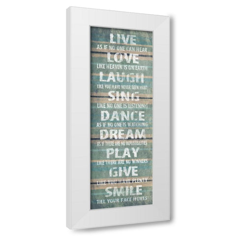 Live White Modern Wood Framed Art Print by Grey, Jace