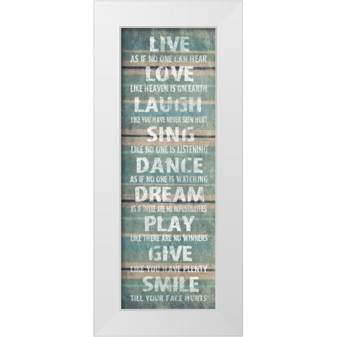 Live White Modern Wood Framed Art Print by Grey, Jace