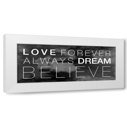Love Forever White Modern Wood Framed Art Print by Grey, Jace