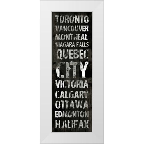 Canada Grunge Type White Modern Wood Framed Art Print by Grey, Jace