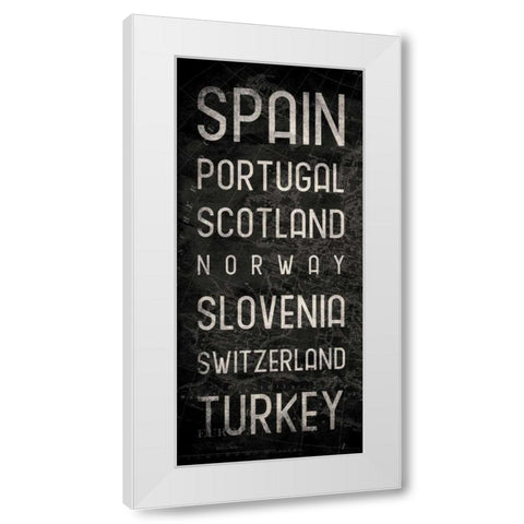 Map Type White Modern Wood Framed Art Print by Grey, Jace