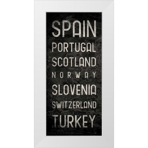 Map Type White Modern Wood Framed Art Print by Grey, Jace