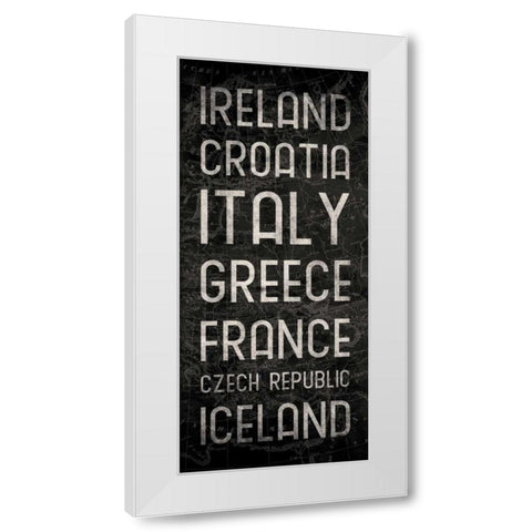 Map Type Mate White Modern Wood Framed Art Print by Grey, Jace