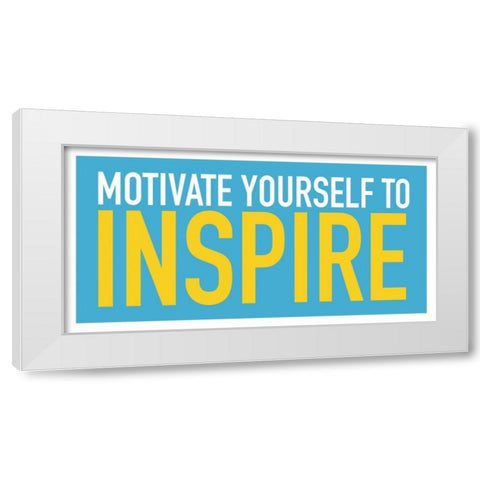 Motivate White Modern Wood Framed Art Print by Grey, Jace