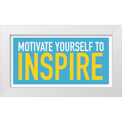 Motivate White Modern Wood Framed Art Print by Grey, Jace