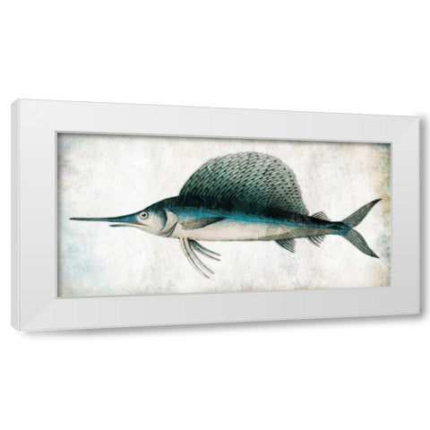 Swordfish White Modern Wood Framed Art Print by Grey, Jace