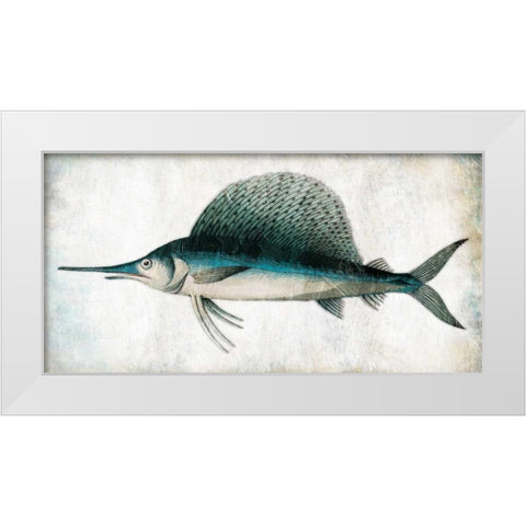 Swordfish White Modern Wood Framed Art Print by Grey, Jace