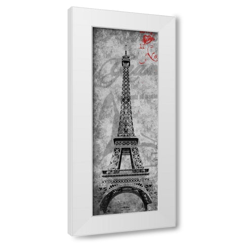 Paris Postal White Modern Wood Framed Art Print by Grey, Jace