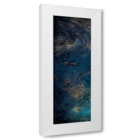 Golden Blue Marble White Modern Wood Framed Art Print by Grey, Jace
