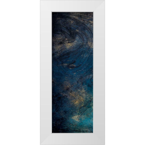 Golden Blue Marble White Modern Wood Framed Art Print by Grey, Jace