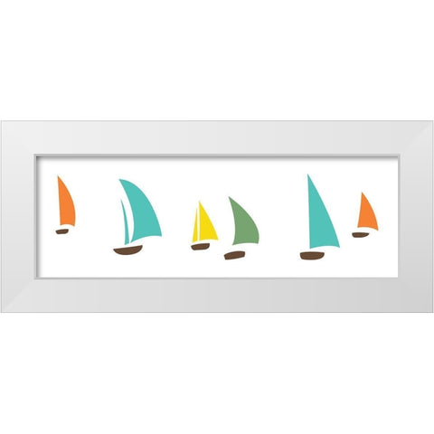 Boat Pop White Modern Wood Framed Art Print by Grey, Jace