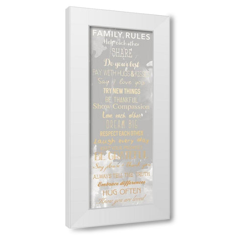 Family Rules Smoke White Modern Wood Framed Art Print by Grey, Jace