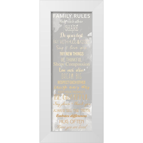 Family Rules Smoke White Modern Wood Framed Art Print by Grey, Jace