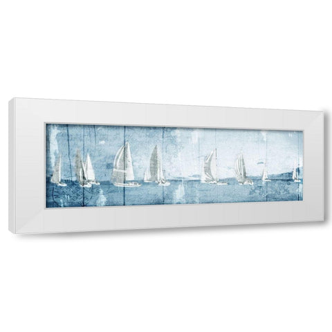 Boating March White Modern Wood Framed Art Print by Grey, Jace