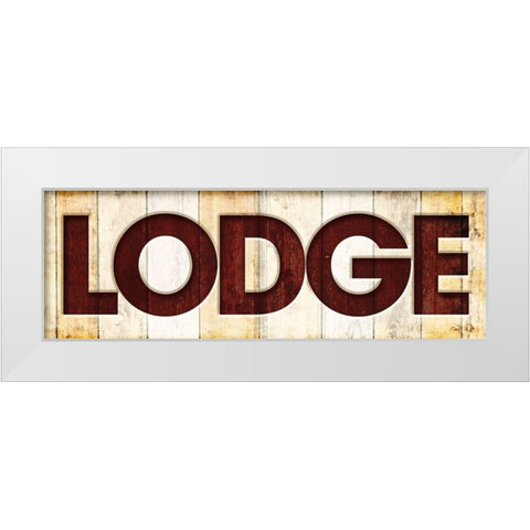 Lodge Wood White Modern Wood Framed Art Print by Grey, Jace