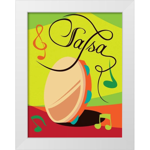 Salsa I White Modern Wood Framed Art Print by Grey, Jace