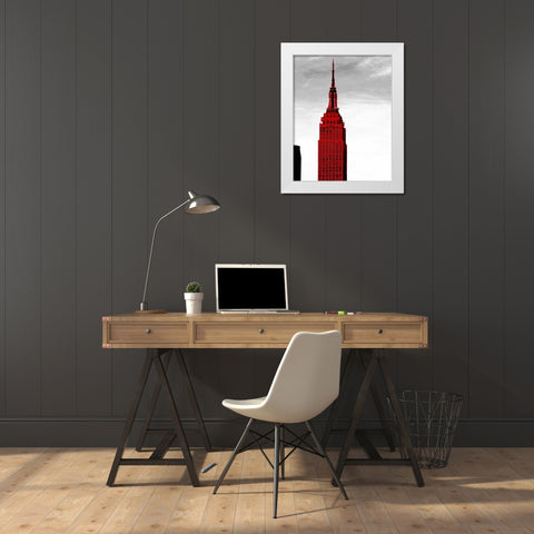 NY White Modern Wood Framed Art Print by Grey, Jace