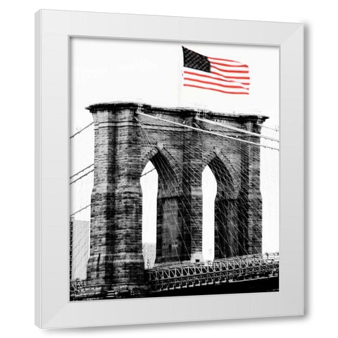 Brooklyn Bridge I White Modern Wood Framed Art Print by Grey, Jace