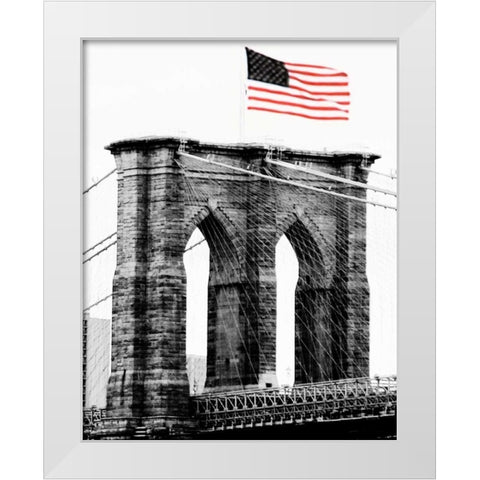 Brooklyn Bridge I White Modern Wood Framed Art Print by Grey, Jace
