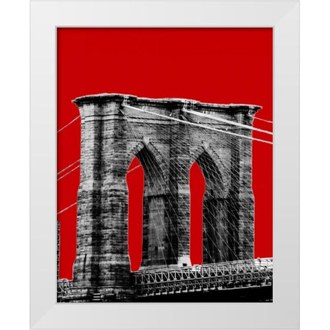 Brooklyn Bridge II White Modern Wood Framed Art Print by Grey, Jace