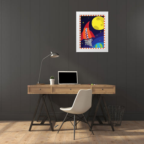 Rockets White Modern Wood Framed Art Print by Grey, Jace