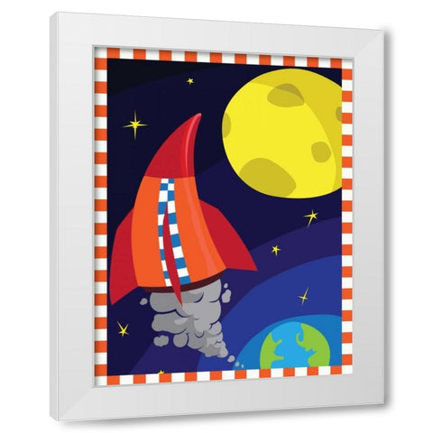 Rockets White Modern Wood Framed Art Print by Grey, Jace