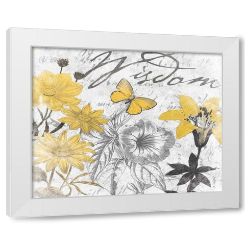 Wisdom Floral B White Modern Wood Framed Art Print by Grey, Jace